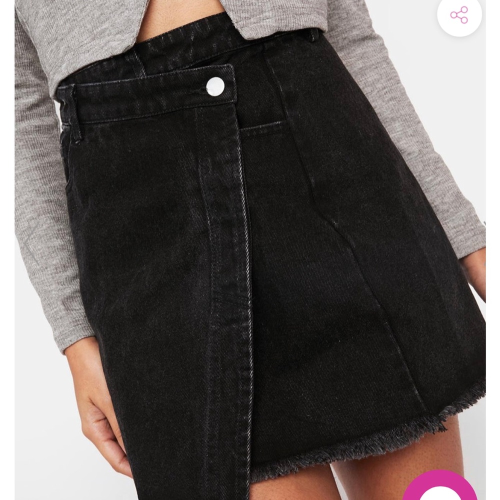 Free people Black Denim mini skirt